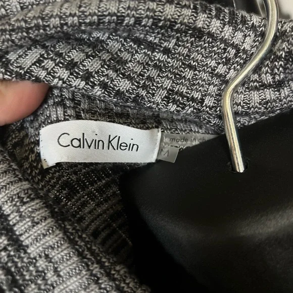 Calvin Klein Cowl Sweater Dress Size M Heather Gray - Picture 3 of 5